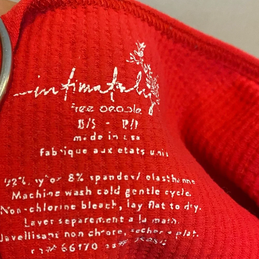 Free People Come Around Red Ribbed Cami - Picture 6 of 10